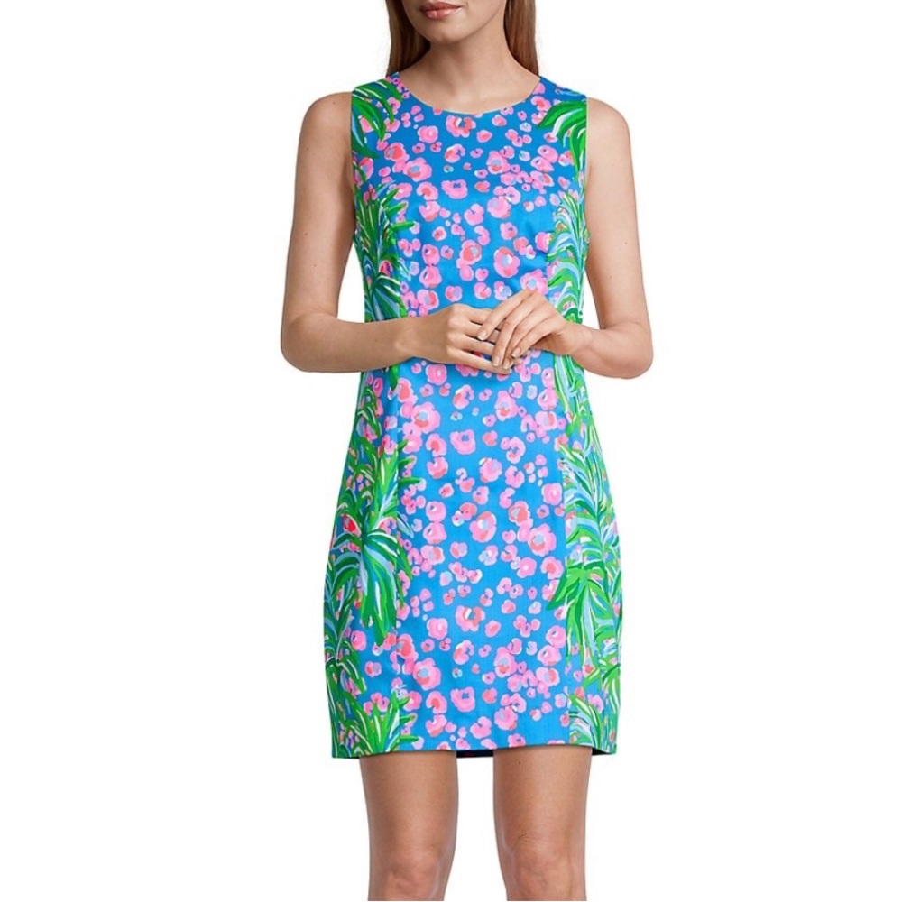Lilly Pulitzer Mila Stretch Shift Dress in Turquoise Shore, Size 4